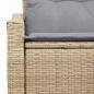 Preview: 2-Sitzer Garten Sofa mit Stauraum und Kissen Beige Poly-Rattan