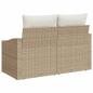 Preview: 2-Sitzer Garten-Sofa mit Stauraum & Kissen Beige Poly Rattan