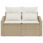 Preview: 2-Sitzer Garten-Sofa mit Stauraum & Kissen Beige Poly Rattan