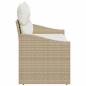 Preview: 2-Sitzer Garten-Sofa mit Stauraum & Kissen Beige Poly Rattan