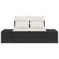 Preview: 2-Sitzer Gartensofa mit Kissen Schwarz Poly Rattan
