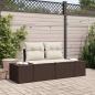 Preview: ARDEBO.de - 2-Sitzer Gartensofa mit Kissen Braun Poly-Rattan