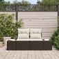 Preview: 2-Sitzer Gartensofa mit Kissen Braun Poly-Rattan