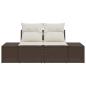 Preview: 2-Sitzer Gartensofa mit Kissen Braun Poly-Rattan