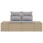 Preview: 2-Sitzer Garten-Sofa mit Kissen Beige Poly-Rattan