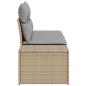 Preview: 2-Sitzer Garten-Sofa mit Kissen Beige Poly-Rattan