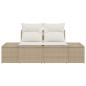 Preview: 2-Sitzer Gartensofa mit Kissen Beige Poly Rattan