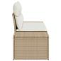 Preview: 2-Sitzer Garten Sofa mit Stauraum und Kissen Beige Poly Rattan