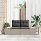 Preview: ARDEBO.de - 2-Sitzer Garten-Sofa mit Stauraum & Kissen Grau Poly Rattan