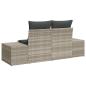 Preview: 2-Sitzer Garten-Sofa mit Stauraum & Kissen Grau Poly Rattan