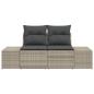Preview: 2-Sitzer Garten-Sofa mit Stauraum & Kissen Grau Poly Rattan