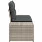 Preview: 2-Sitzer Garten-Sofa mit Stauraum & Kissen Grau Poly Rattan