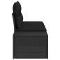 Preview: 2-Sitzer Garten Sofa mit Stauraum & Kissen Schwarz Poly Rattan