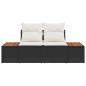 Preview: Gartensofa Schwarz 184 x 62 x 85cm Poly-Rattan