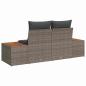 Preview: 2-Sitzer Gartensofa mit Kissen Grau Poly Rattan
