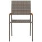 Preview: Stapelbare Gartenstühle mit Kissen 2er-Set Grau Poly Rattan