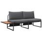 Preview: 2-Sitzer Gartensofa mit anthrazitfarbenen Kissen