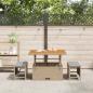 Preview: 3-teiliges Garten-Esszimmer-Set mit Kissen Beige Poly Rattan Akazie