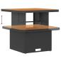 Preview: 3-teiliges Garten-Dining-Set mit Kissen Schwarz Poly Rattan Akazie