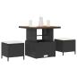 Preview: 3-teilige Garten-Essgruppe mit Kissen Schwarz Poly Rattan Akazie