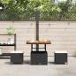Preview: 3-teilige Garten-Essgruppe mit Kissen Schwarz Poly Rattan Akazie