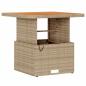 Preview: 3-teiliges Garten Esstisch Set mit Kissen Beige Poly Rattan Akazie