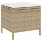 Preview: 3-teiliges Garten Esstisch Set mit Kissen Beige Poly Rattan Akazie