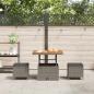 Preview: 3-teiliges Garten-Esszimmer-Set mit Kissen Grau Poly-Rattan Akazie
