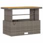 Preview: 4-teiliges Garten-Dining-Set mit Kissen Grau Poly-Rattan Akazie