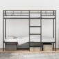 Preview: Etagenbett ohne Matratze Schwarz 90x190 cm Stahl