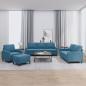 Preview: ARDEBO.de - 4-tlg. Sofagarnitur mit Kissen Blau Samt