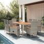 Preview: ARDEBO.de - 9-tlg. Garten-Essgruppe mit Kissen Grau Poly Rattan