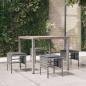 Preview: ARDEBO.de - Gartenhocker mit Kissen 4 Stk. Grau Poly Rattan