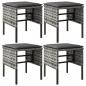 Preview: Gartenhocker mit Kissen 4 Stk. Grau Poly Rattan