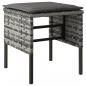 Preview: Gartenhocker mit Kissen 4 Stk. Grau Poly Rattan