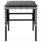 Preview: Gartenhocker mit Kissen 4 Stk. Grau Poly Rattan