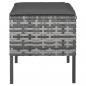 Preview: Gartenhocker mit Kissen 4 Stk. Grau Poly Rattan