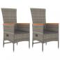 Preview: 3-tlg. Garten-Essgruppe mit Kissen Grau Poly Rattan