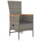 Preview: 5-tlg. Garten-Essgruppe mit Kissen Grau Poly Rattan