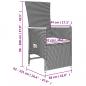 Preview: 7-tlg. Garten-Essgruppe mit Kissen Grau Poly Rattan