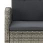 Preview: 9-tlg. Garten-Essgruppe mit Kissen Grau Poly Rattan