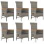 Preview: 7-tlg. Garten-Essgruppe mit Kissen Grau Poly Rattan