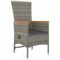 Preview: 7-tlg. Garten-Essgruppe mit Kissen Grau Poly Rattan