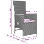 Preview: 9-tlg. Garten-Essgruppe mit Kissen Grau Poly Rattan
