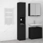 Preview: ARDEBO.de - Badschrank Schwarz 32x34x188,5 cm Holzwerkstoff