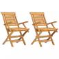 Preview: ARDEBO.de - Gartenstühle 2 Stk. Klappbar 56x63x90 cm Massivholz Teak