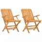 Preview: Gartenstühle 2 Stk. Klappbar 61x67x90 cm Massivholz Teak