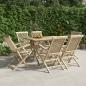 Preview: ARDEBO.de - Gartenstühle 6 Stk. Klappbar Grau 56x61x89 cm Massivholz Teak