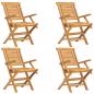Preview: Gartenstühle 4 Stk. Klappbar 56x63x90 cm Massivholz Teak