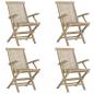 Preview: Gartenstühle 4 Stk. Klappbar Grau 56x61x89 cm Massivholz Teak